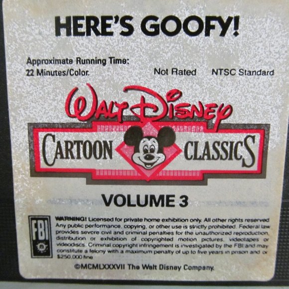 Walt Disney Vtg Here's Mickey Mouse & Here's Goofy 2 VHS Tapes - Picture 8 of 11